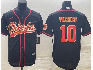 Kansas City Chiefs #10 Isiah Pacheco Baseball Jersey Black