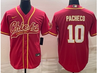 Kansas City Chiefs #10 Isiah Pacheco Baseball Jersey Red