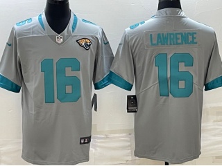 Jacksonville Jaguars #16 Trevor Lawrence Inverted Jersey Grey