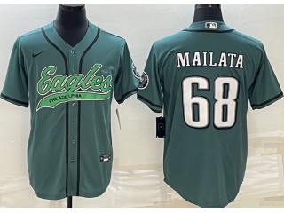 Philadelphia Eagles #68 Jordan Mailata Baseball Jersey Green