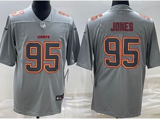 Kansas City Chiefs #95 Chris Jones Atmosphere Jersey Grey