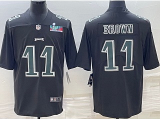 Philadelphia Eagles #11 Aj Brown Superbowl Jersey Black