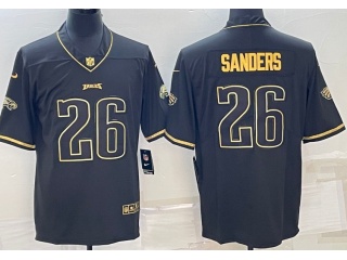 Philadelphia Eagles #26 Miles Sanders Limited Jersey Black Golden