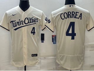 Nike Minnesota Twins #4 Carlos Correa Twins Cities Flexbase Jersey Cream