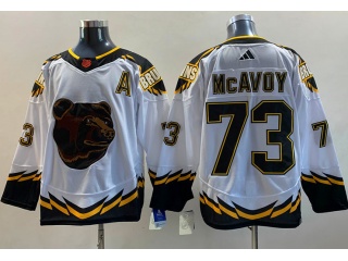 Adidas Boston Bruins #73 Charlie Mcavoy 2023 Reverse Jersey White