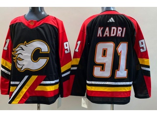 Adidas Calgary Flames #91 Nazem Kadri 2023 Reverse Jersey Black