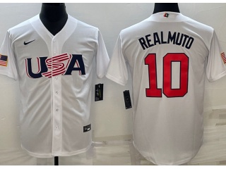 Team USA  #10 J.T. Realmuto Jersey White