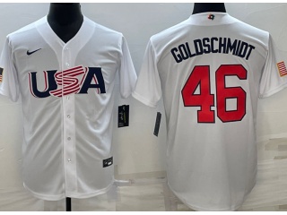 Team USA  #46 Paul Goldschmidt Jersey White