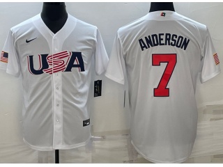 Team USA #7 Tim Anderson Jersey White 