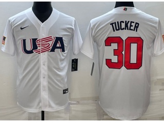 Team USA #30 Kyle Tucker Jersey White