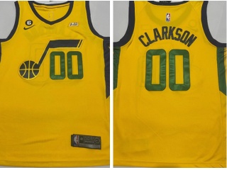 Utah Jazz #00 Jordan Clarkson Yellow Jersey
