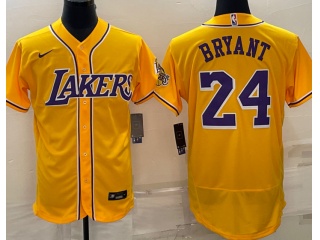 Los Angeles Lakers #24 Kobe Bryant Flexbase Jersey Yellow 