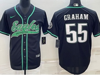 Philadelphia Eagles #55 Brandon Graham Baseball Jersey Black