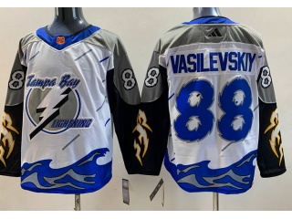 Adidas Tampa Bay Lightning #88 Andrei Vasilevskiy 2023 Reverse Jersey White