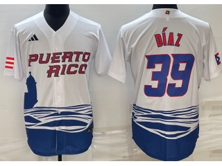 Puerto Rico #39 Edwin Diaz Jersey White