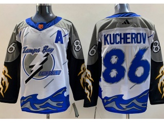 Adidas Tampa Bay Lightning #86 Nikita Kucherov 2021 Stadium Hockey Jersey White