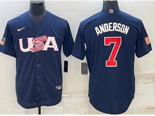 Team USA #7 Tim Anderson Jersey Blue 