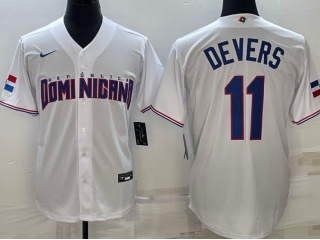 República Dominicana #11 Rafael Devers Jersey White 