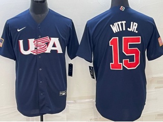 Team USA #15 Bobby Witt Jr. Jersey Blue