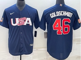 Team USA #46 Paul Goldschmidt Jersey Blue