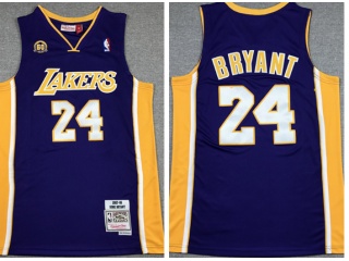 Los Angeles Lakers #24 Kobe Bryant Throwback With 60th Patch Jersey Purple