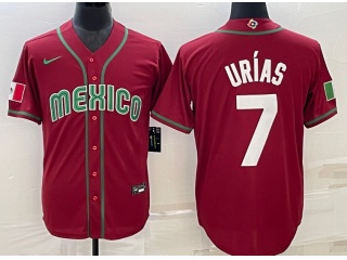 Mexico #7 Julio Urias Jersey Red 