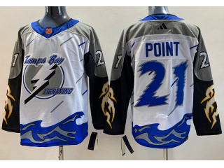 Adidas Tampa Bay Lightning #21 Brayden Point 2023 Reverse Jersey White