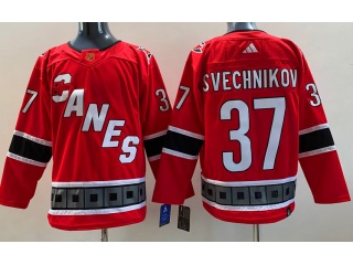 Adidas Carolina Hurricanes #37 Andrei Svechnikov 2023 Reverse Jersey Red