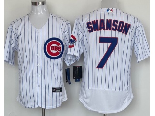 Nike Chicago Cubs #7 Dansby Swanson Flexbase Jersey White 