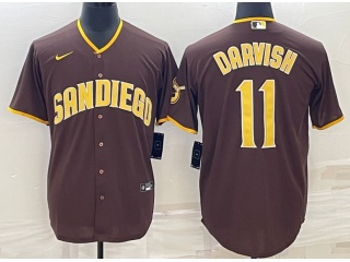 Nike San Diego Padres #11 Yu Darvish Cool Base Jersey Brown 