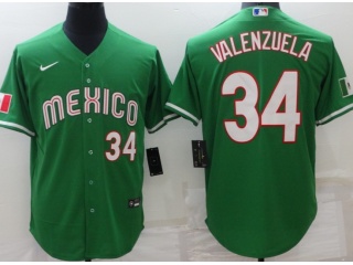 Mexico #34 Fernando Valenzuela Jersey Green 
