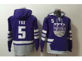 Sacramento Kings #5 De'Aaron Fox Hoodies Purple