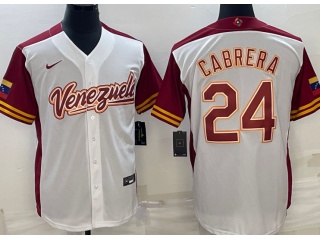 Vanezuela #24 Miguel Cabrera Jersey White