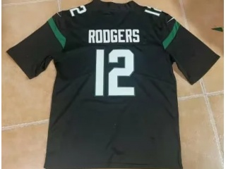 New York Jets #12 Aaron Rodgers Vapor Limited Jersey Black 