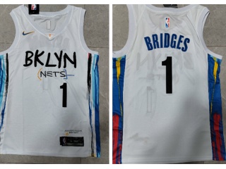 Nike Brooklyn Nets #1 Mikal Bridges 2022-23 City Jersey White
