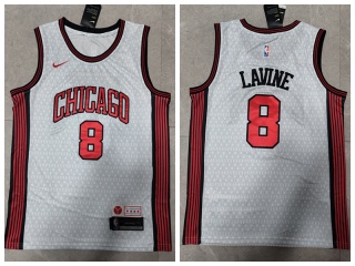 Nike Chicago Bulls #8 Zach Lavine 2022-23 City Jersey White
