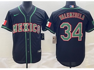 Mexico #34 Fernando Valenzuela Jersey Black 