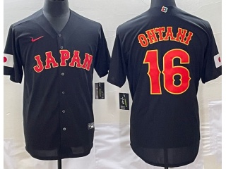 Japan #16 Shohei Ohtani Jersey Black 