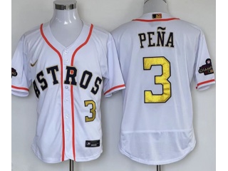 Houston Astros #3 Jeremy Pena  2023 Champion Flexbase Jersey White Gold