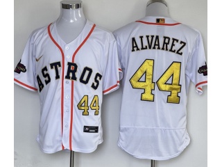 Houston Astros #44 Yordan Alvarez 2023 Champion Flexbase Jersey White Gold