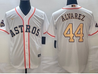 Houston Astros #44 Yordan Alvarez 2023 Champion Cool Base Jersey White Gold