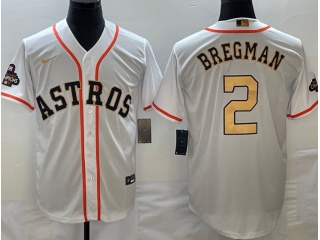 Houston Astros #2 Alex Bregman 2023 Champion Cool Base Jersey White Gold