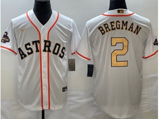 Houston Astros #2 Alex Bregman 2023 Champion Cool Base Jersey White Gold 