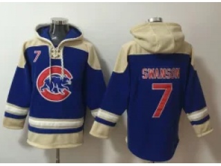 Chicago Cubs #7 Dansby Swanson Hoodies Blue