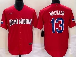 República Dominicana #13 Manny Machado Jersey Red