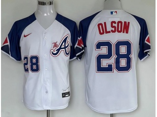 Atlanta Braves #28 Matt Olson City Cool Base Jersey White