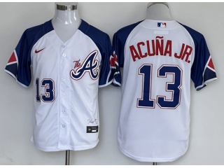 Atlanta Braves #13 Ronald Acuna Jr City Cool Base Jersey White