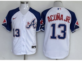 Atlanta Braves #13 Ronald Acuna Jr City Cool Base Jersey White 