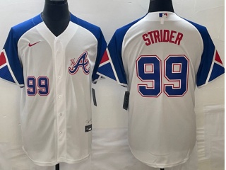 Atlanta Braves #99 Spencer Strider City Cool Base Jersey White