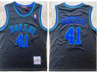 Dallas Mavericks #41 Dirk Nowitzki Throwback Jersey Black